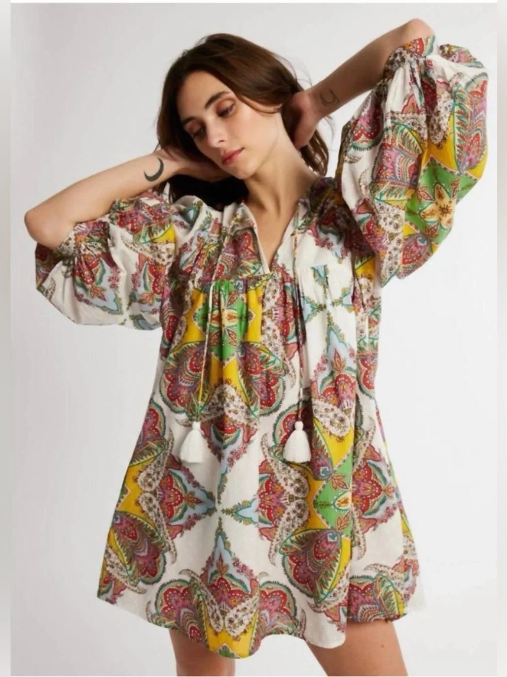 Mille Boho Style Daisy Dress in Kaleidoscope Print - Picture 2 of 5